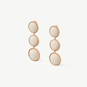 White Rosette Earrings